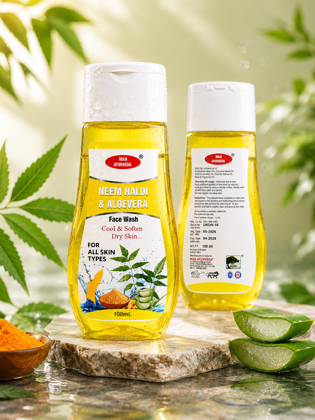 Maa Ayurveda Neem Haldi & Aloe Vera Face Wash