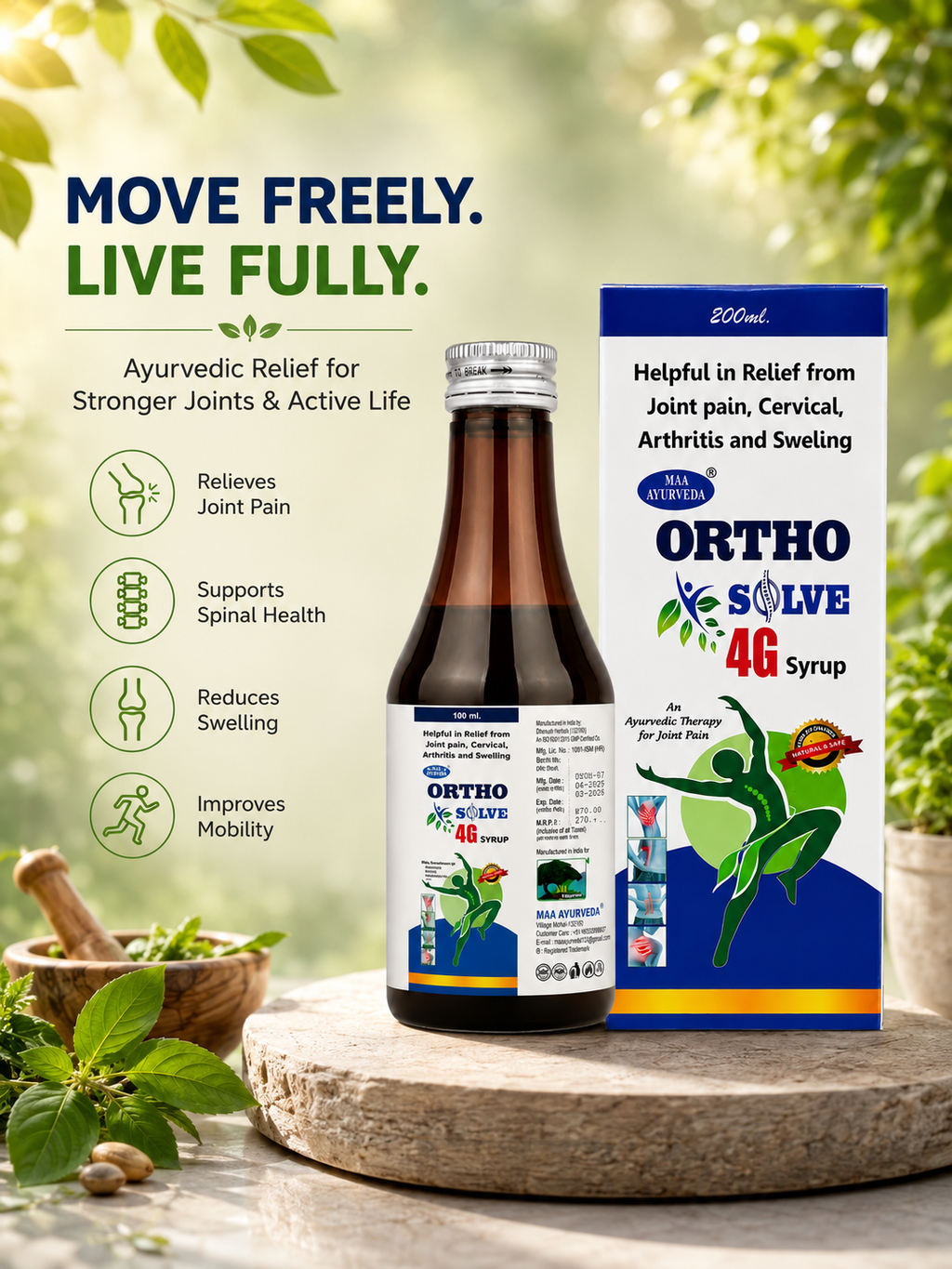 MAA Ortho Solve 4G Syrup – Ayurvedic Joint & Mobility Support Syrup