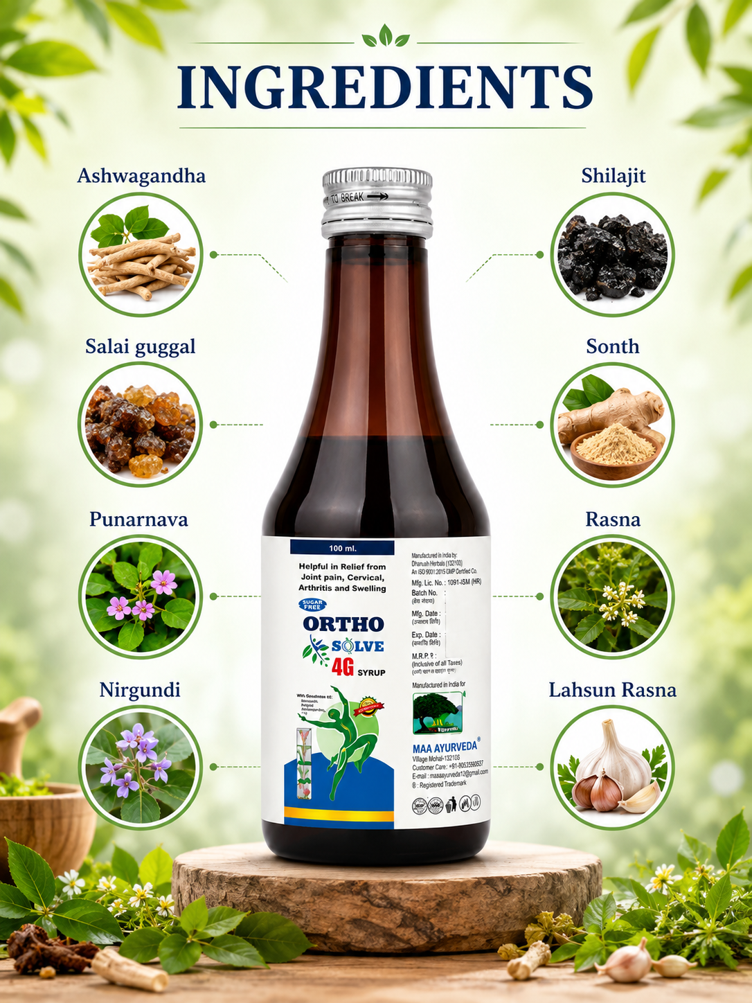 MAA Ortho Solve 4G Syrup – Ayurvedic Joint & Mobility Support Syrup