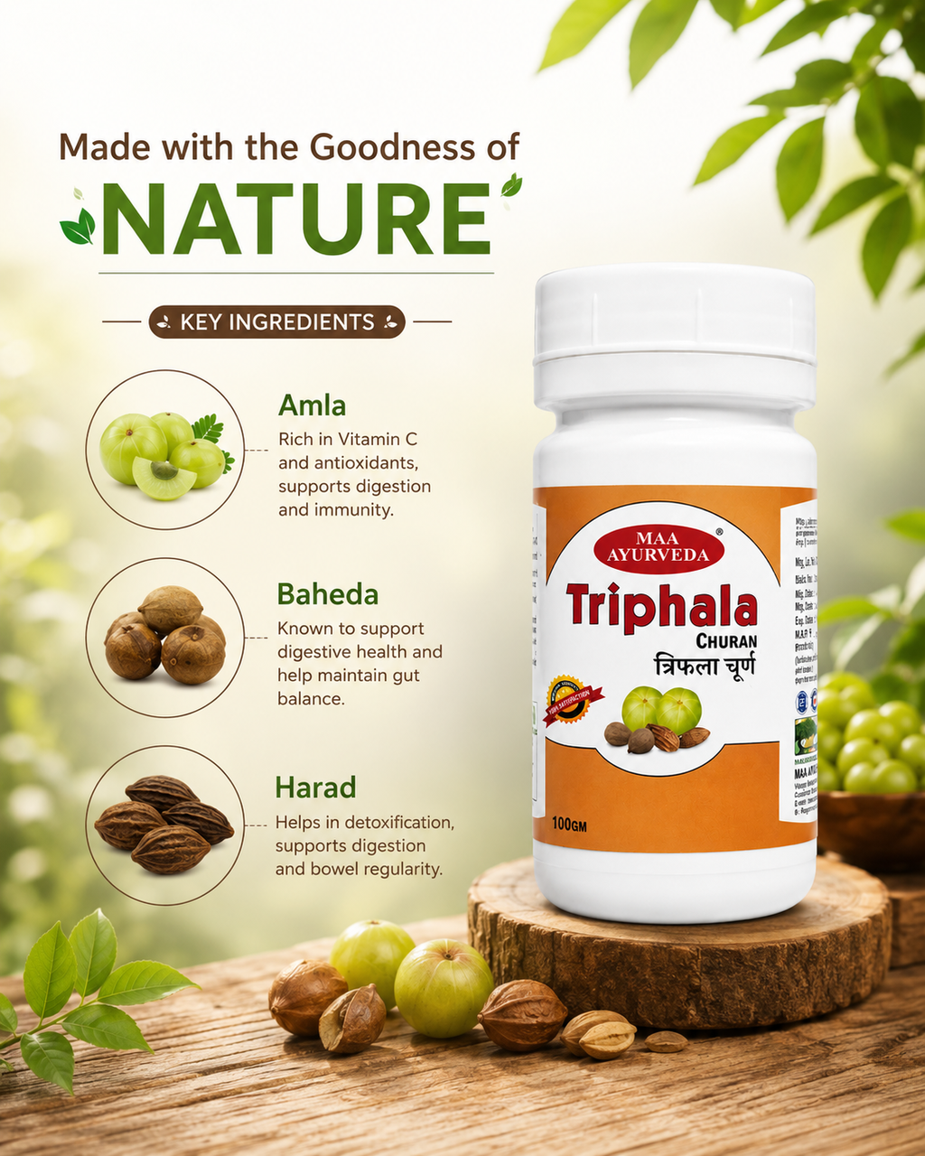 MAA Triphala Churan – Ayurvedic Digestive & Detox Support Powder