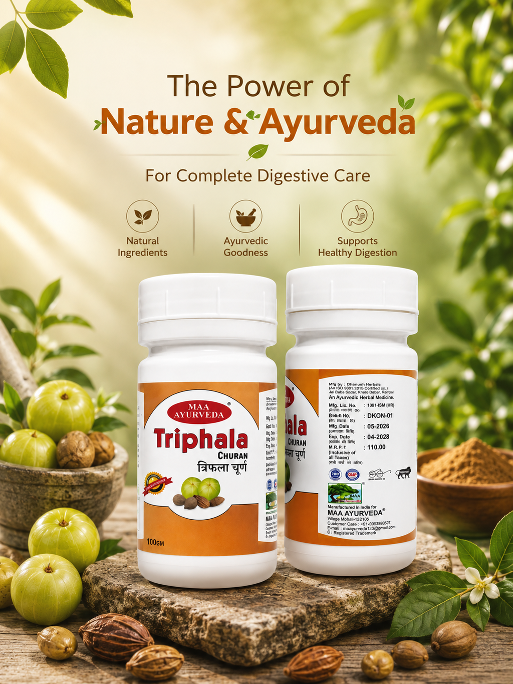 MAA Triphala Churan – Ayurvedic Digestive & Detox Support Powder