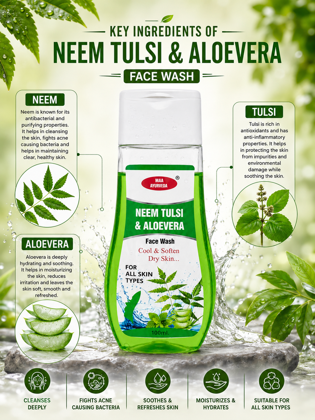 MAA Neem Tulsi & Aloevera Face Wash