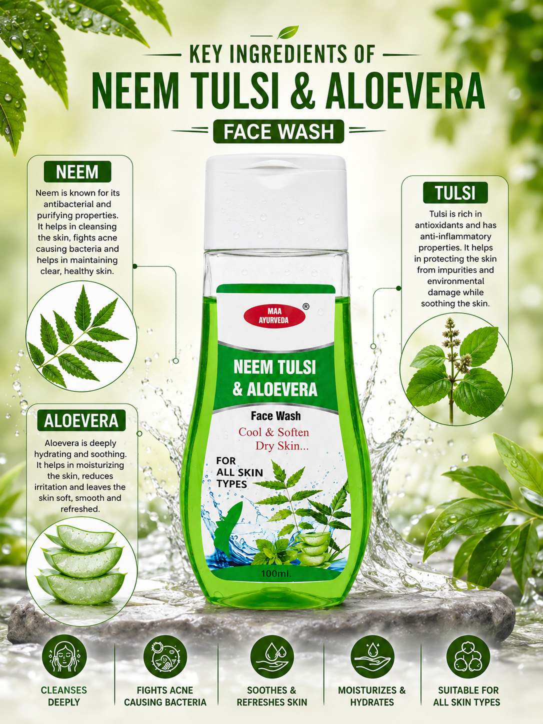 MAA Neem Tulsi & Aloevera Face Wash
