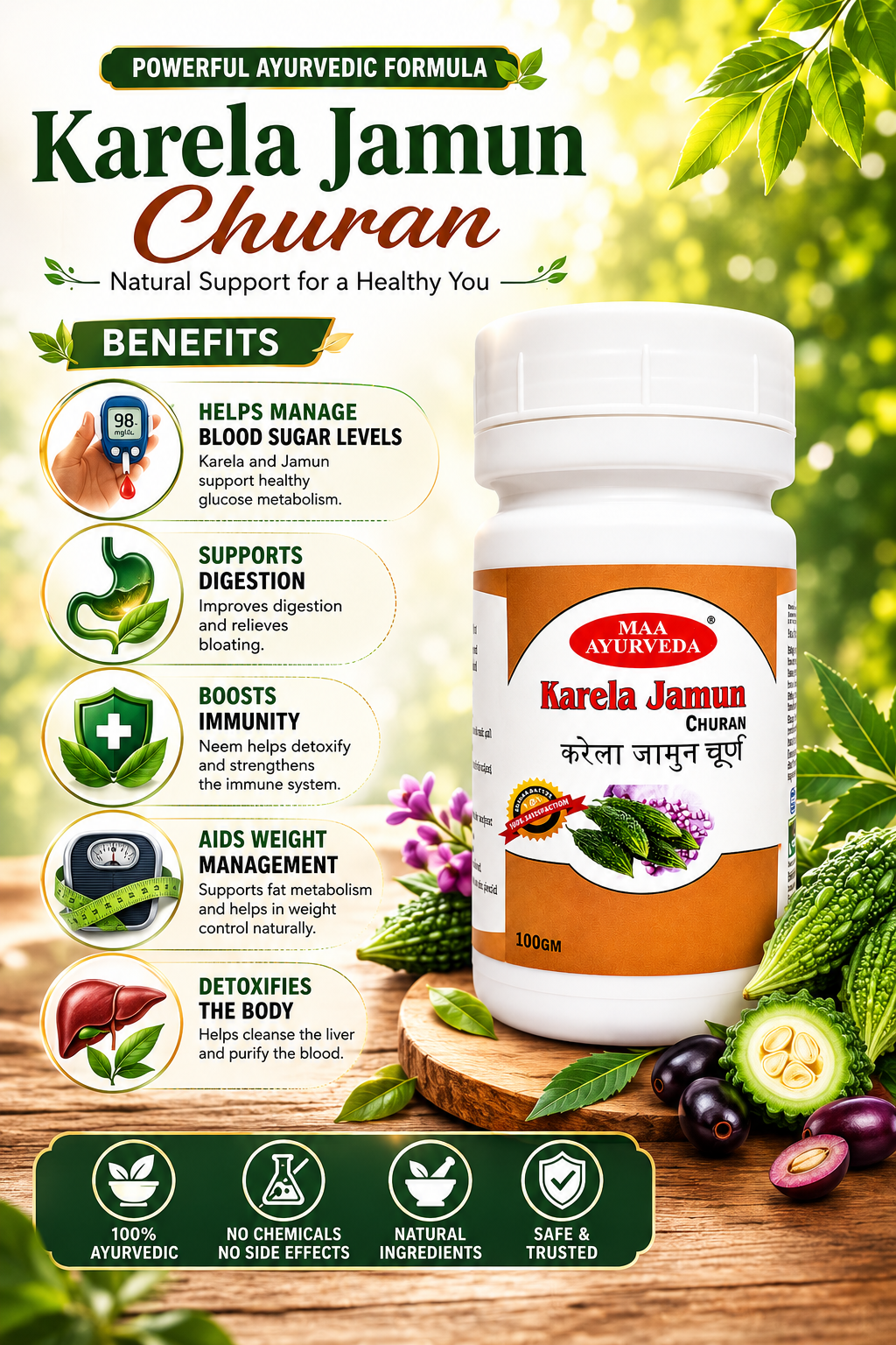 MAA AYURVEDA Karela Jamun Churan