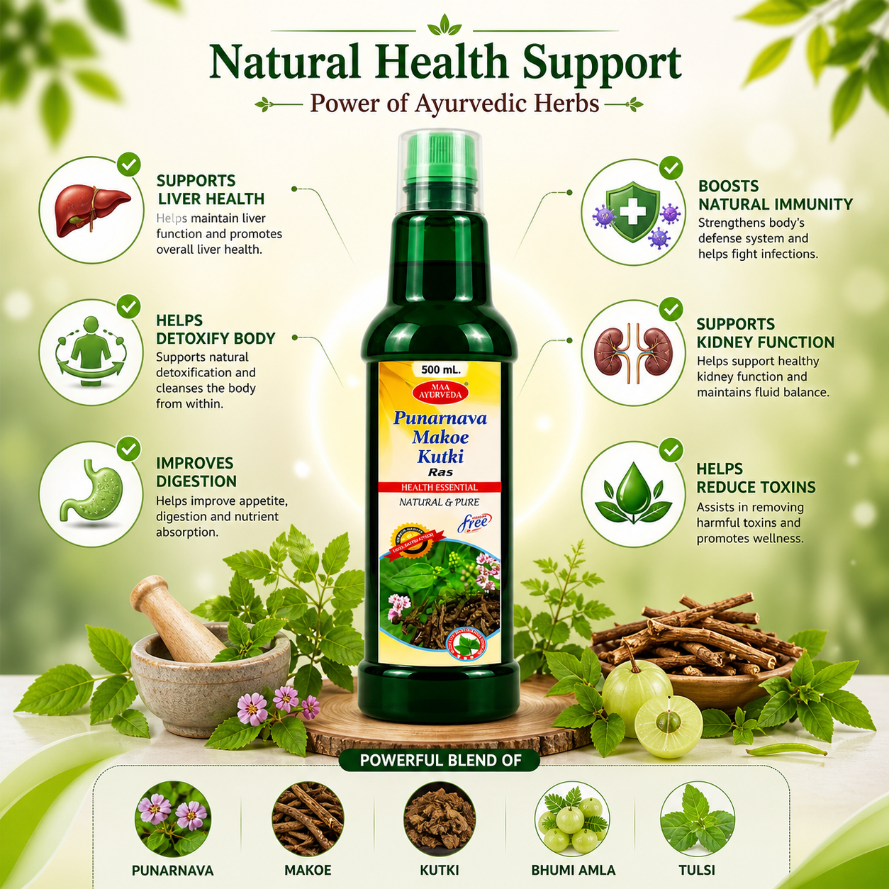 Maa Ayurveda Punarnava Makoe Kutki Ras