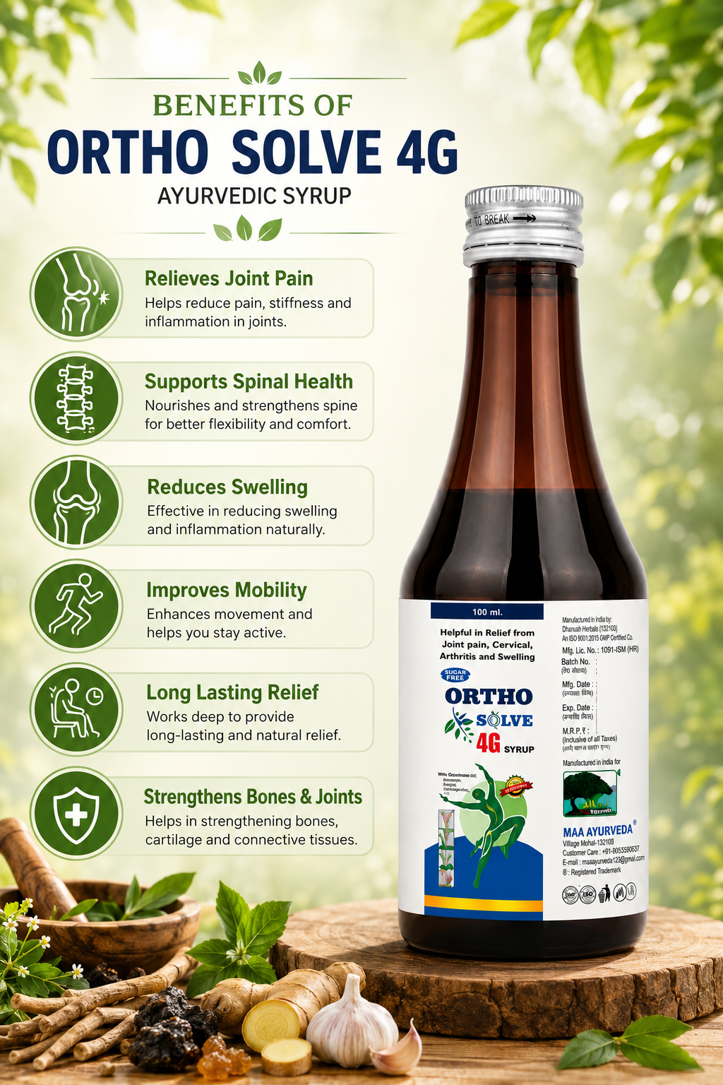 MAA Ortho Solve 4G Syrup – Ayurvedic Joint & Mobility Support Syrup