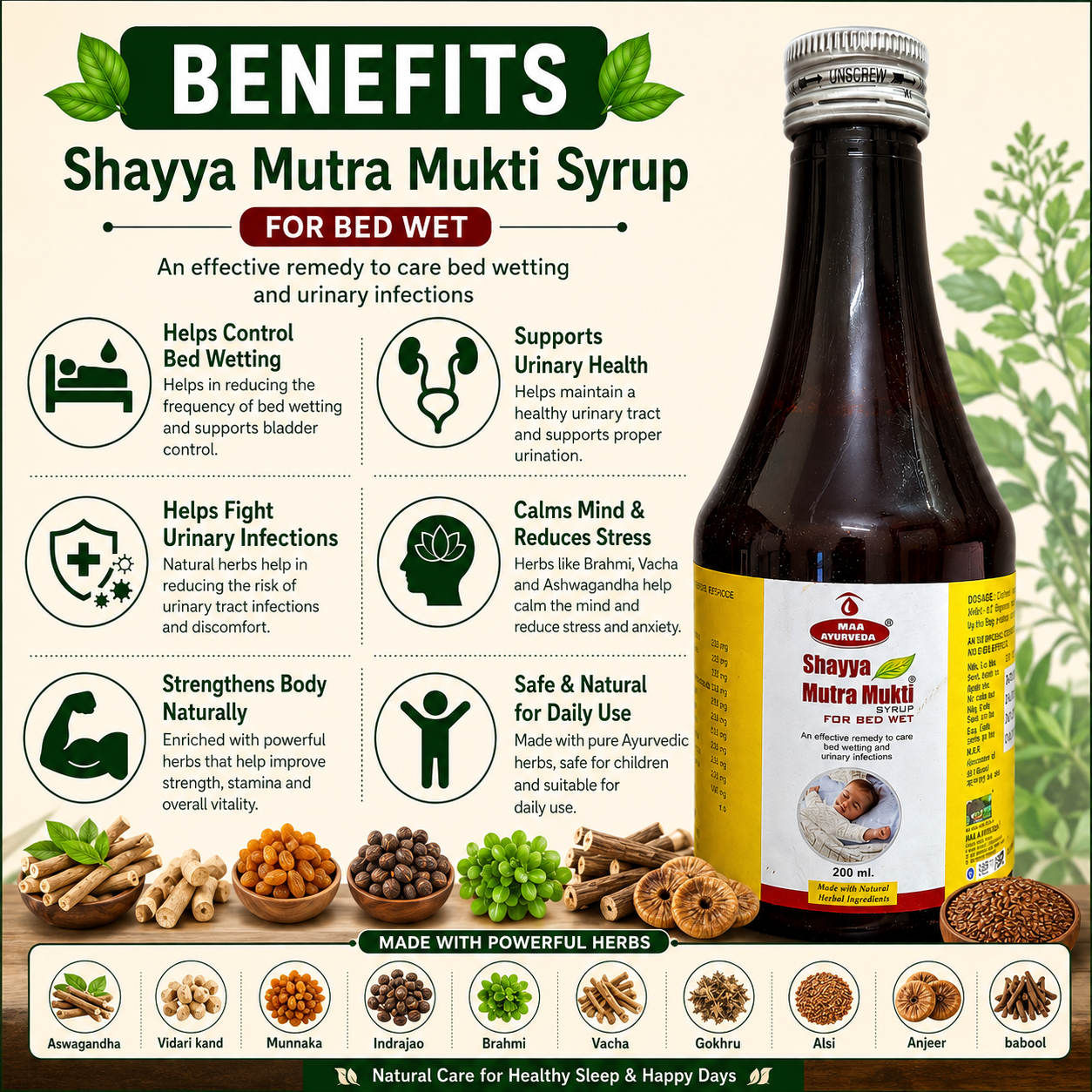 Maa Ayurveda Shayya Mutra Mukti Syrup