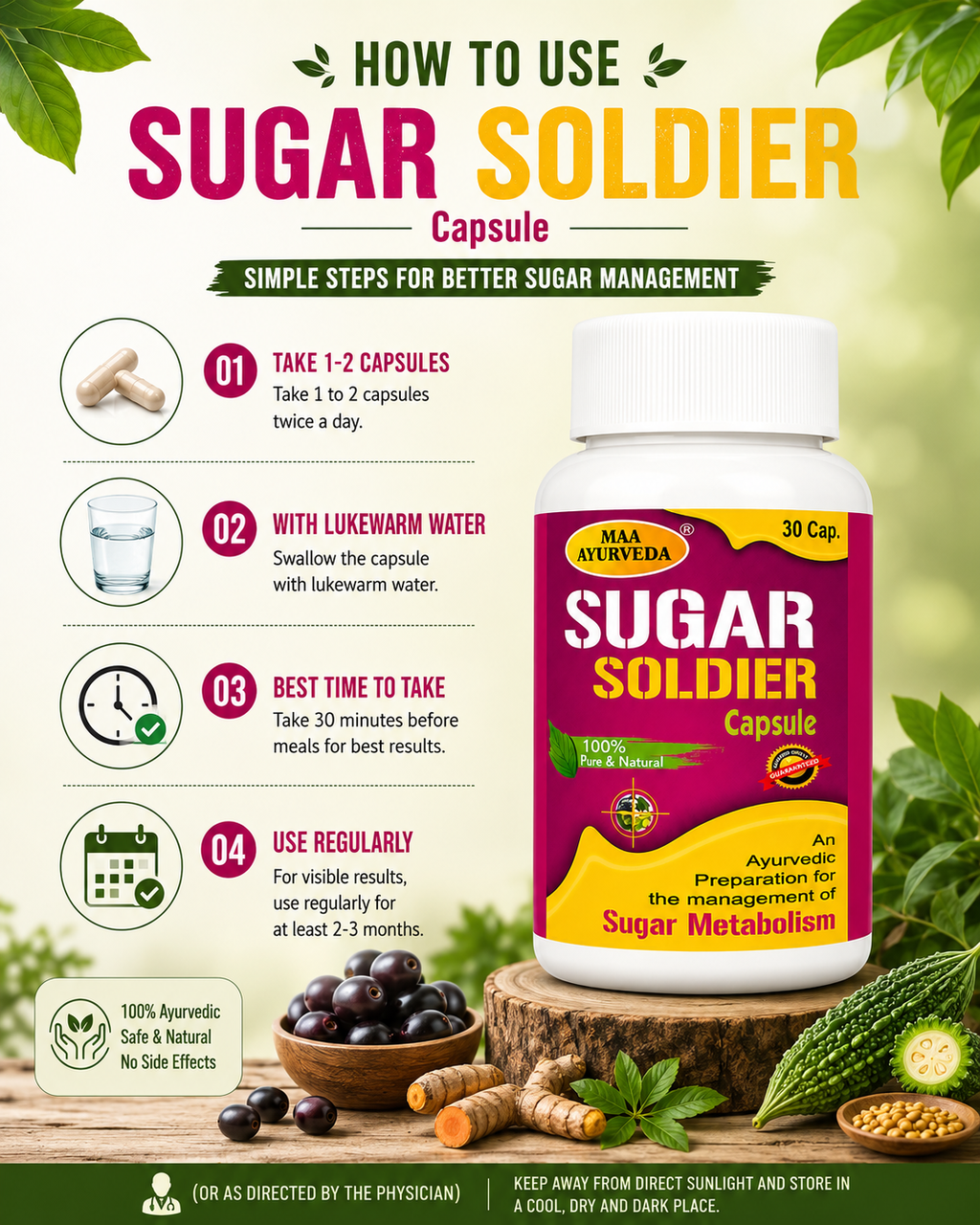 MAA Ayurveda Sugar Soldier Capsules