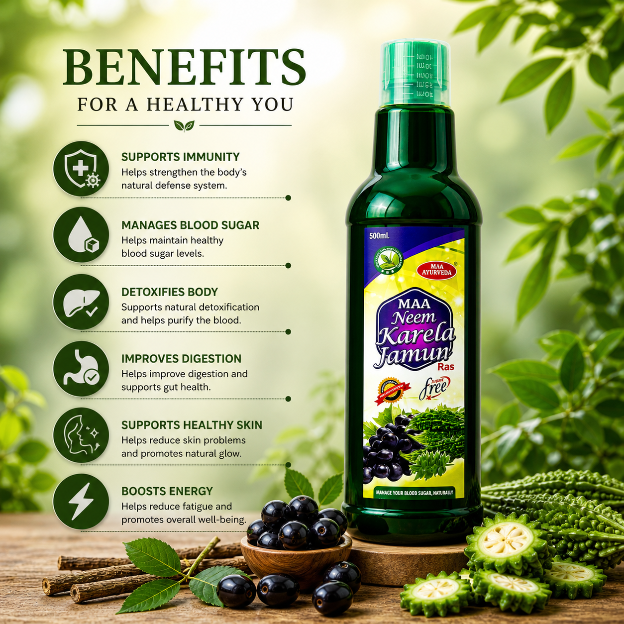 Maa Ayurveda Neem Karela Jamun Ras