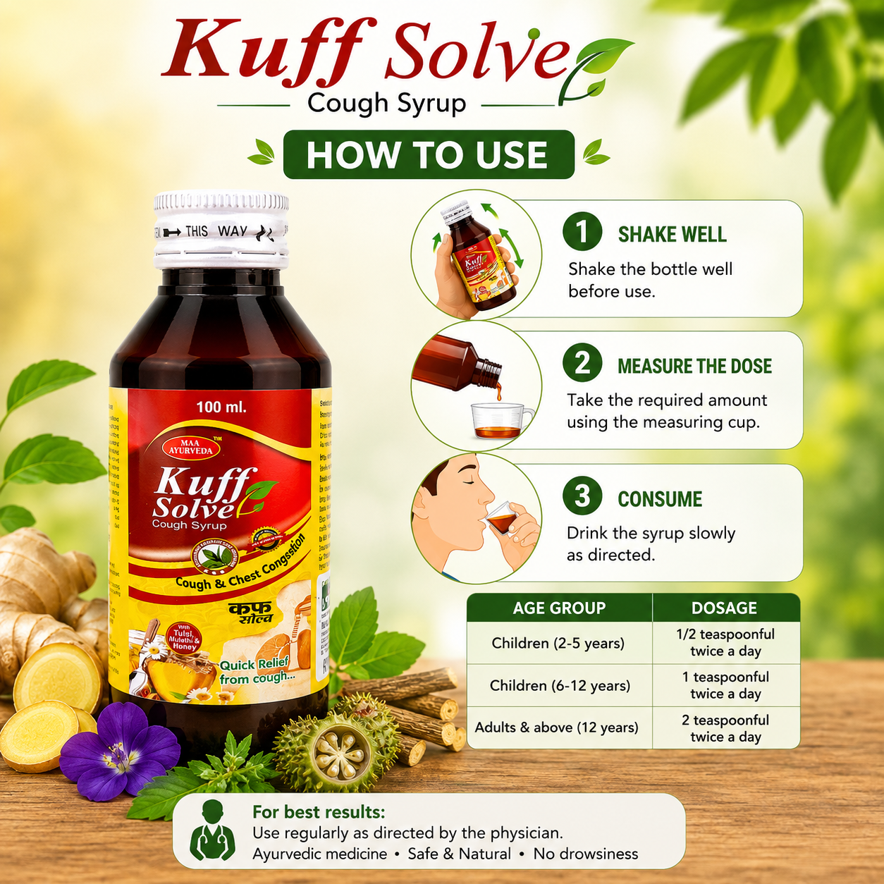 Maa Ayurveda Kuff Solve Cough Syrup
