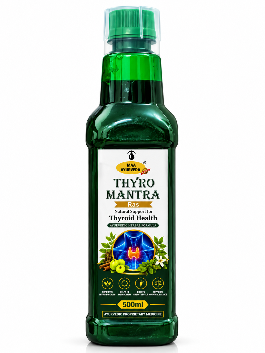 Thyro Mantra Ras 500ml | Ayurvedic Herbal Formula | Natural Support for Thyroid Health | Herbal Wellness Ras