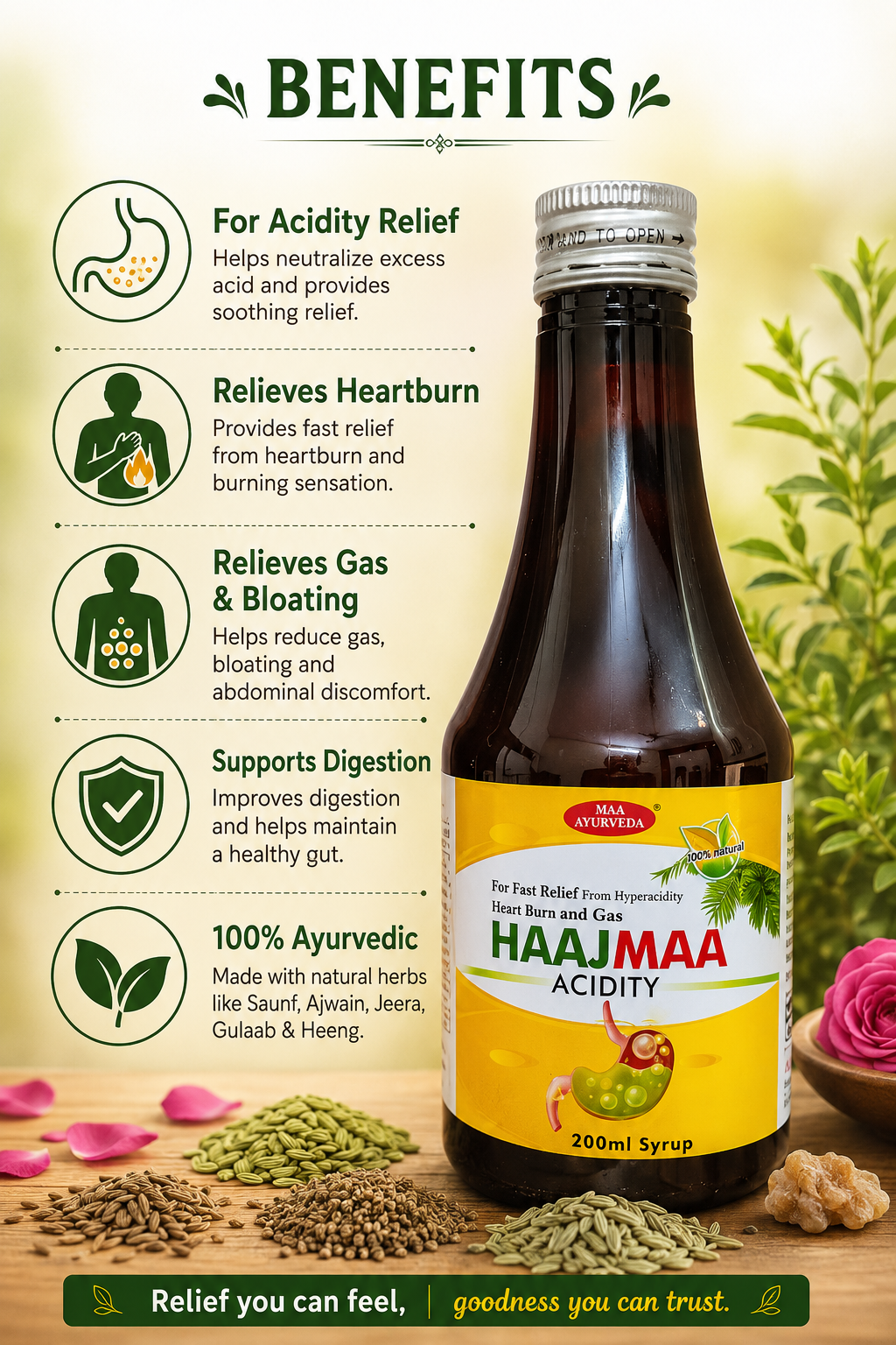 Maa Ayurveda HaajMaa Acidity Syrup