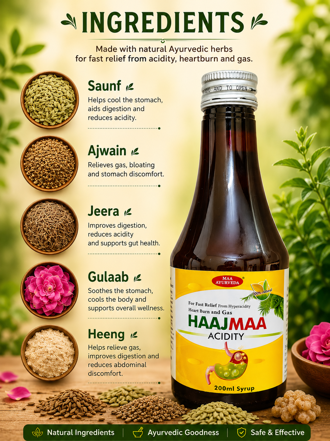 Maa Ayurveda HaajMaa Acidity Syrup