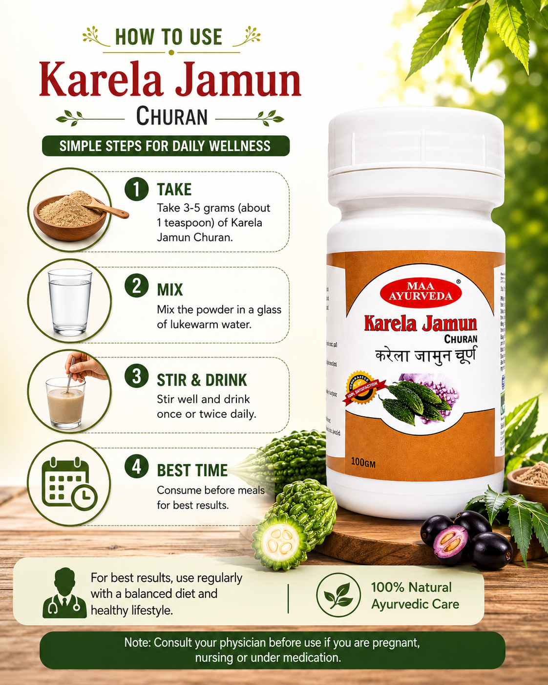 MAA AYURVEDA Karela Jamun Churan